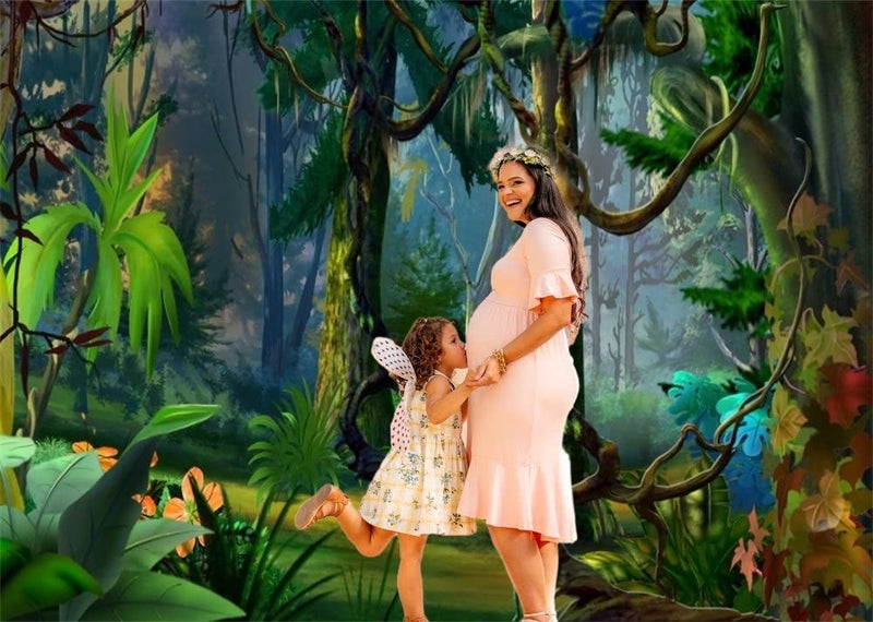 Leowefowa 10x8ft Fairytale Jungle Forest Backdrop Old Trees Branch Backdrops for Photography Green Grassland Dreamland Vinyl Photo Background Girls Princess Studio Props - Image 3